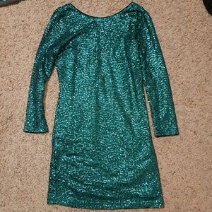 Emerald Green Sequined Dress