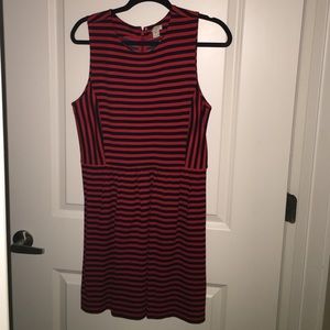 Sleeveless Stripe Ponte Dress