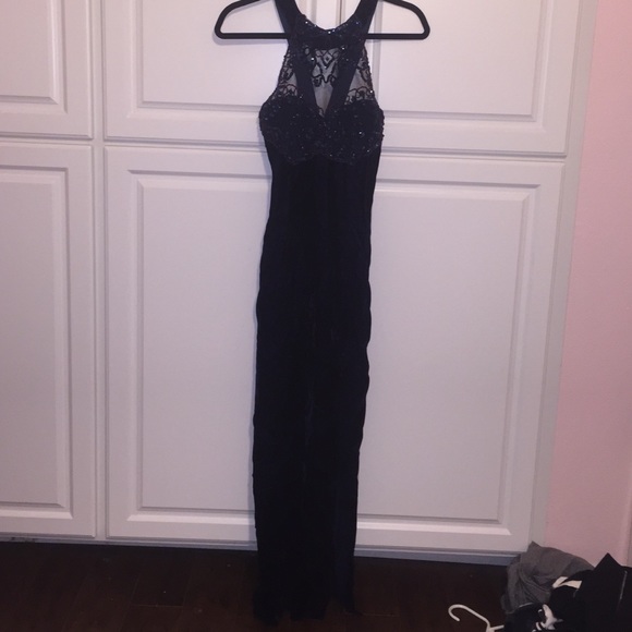 High neck evening gown.