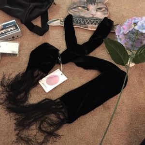 ASOS Velvet Skinny Scarf w Tassels