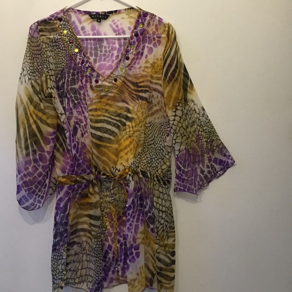 Animal print bikini coverup