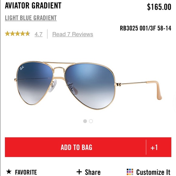 Gold Ray-Ban Aviators with blue ombré lenses
