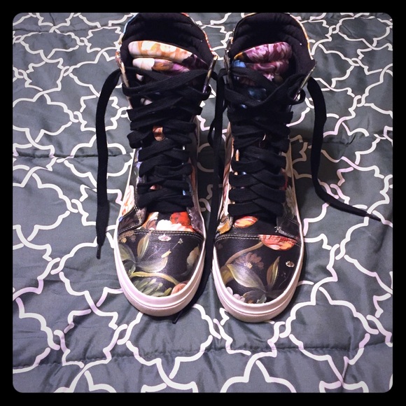 Floral High Top Sneakers
