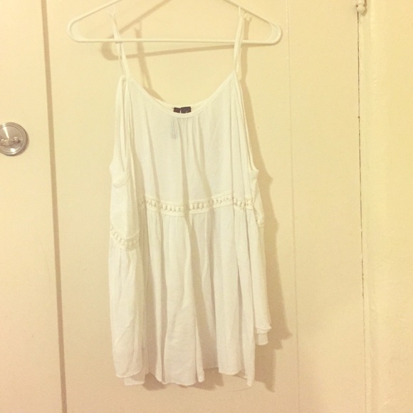 White Drop Shoulder Top