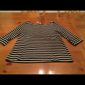 Navy and White striped LOFT top