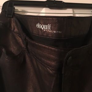 Metallic bronze and black jeans