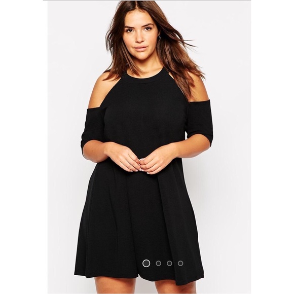 ASOS CURVE cold shoulder swing dress