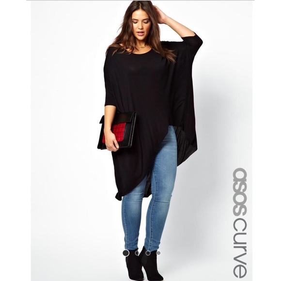 ASOS CURVE jersey top with dip back