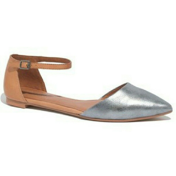 SOLD! Madewell Beatrice Ankle-Strap Silver Skimmer