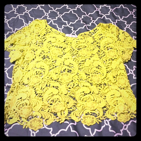Neon Yellow Crotchet Crop Top