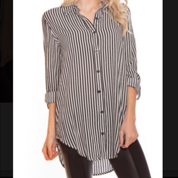 Black and White Stripe Blouse
