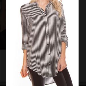 Black and White Stripe Blouse
