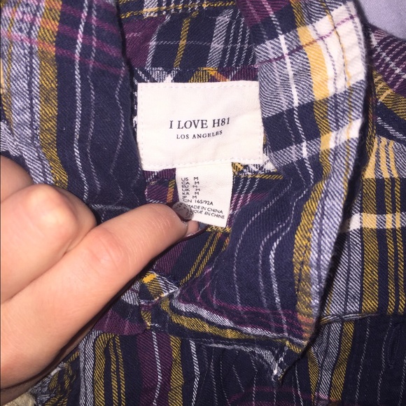 Multi colored flannel shirt, bit cropped - Picture 2 of 2