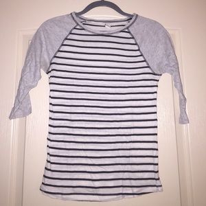 Striped baseball tee