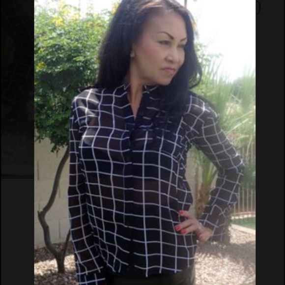 Black and White Blouse