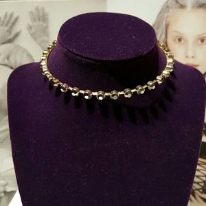 🆕️ Studded gunmetal stones gold choker