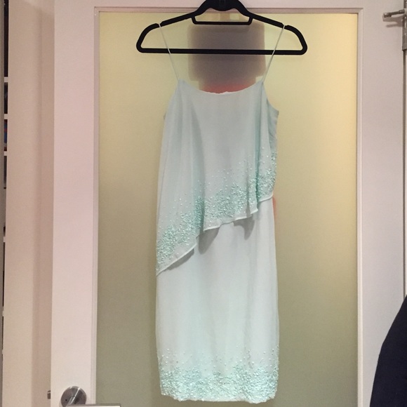 Spaghetti strap dress in mint green