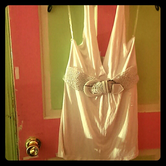 Halter top with cute sparkly belt