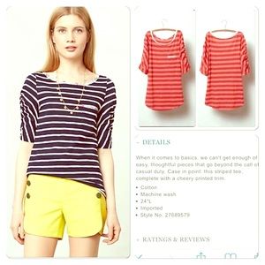 Small Ruched & Ruled Tee by Postmark.