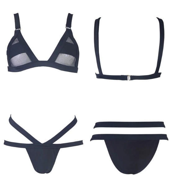 Black bandit mesh bikini