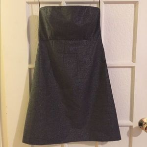 Theory Metallic Tweed Strapless Dress, Size 2