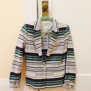 Joie Rossmore Linen Blend Striped Blazer