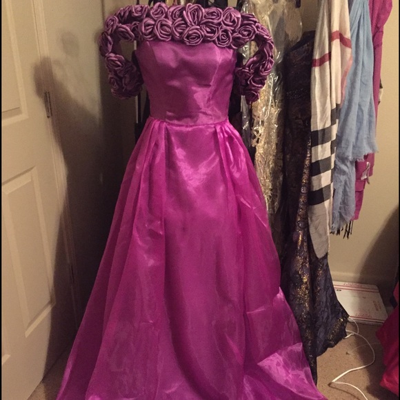 Off the shoulder evening gown