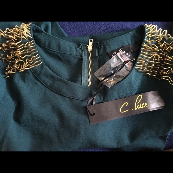 Embellished Boxy Blouse Emerald - Picture 4 of 4