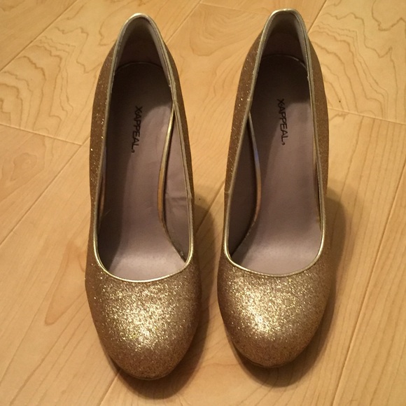 Gold Glitter Heels xappeal - Picture 3 of 4