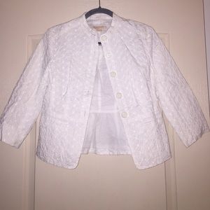 Michael Kors white eyelet blazer