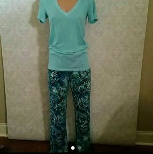 PINK Beach Pants & V-Neck Tee