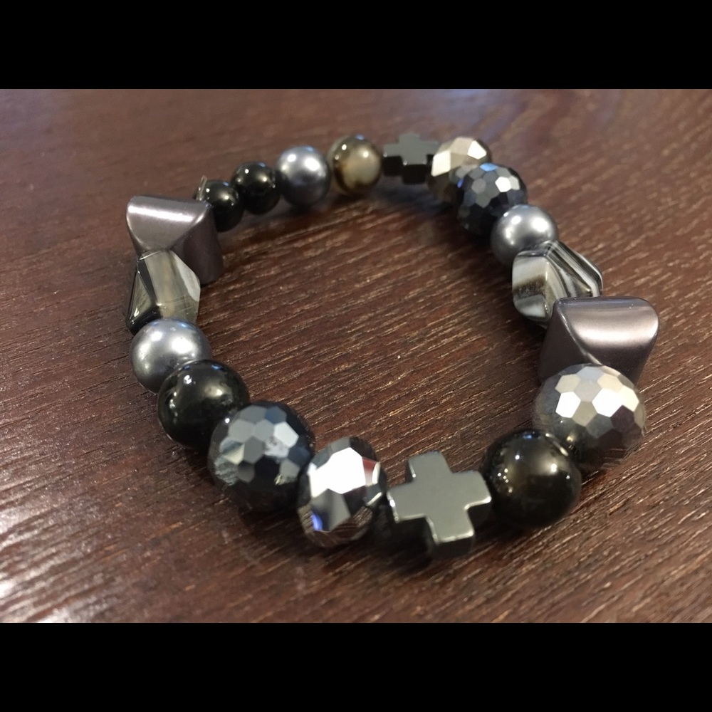 Granite and slate grays, & sexy cross charms!