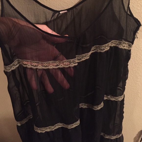 Vintage sheer dress/tank with lace - Picture 2 of 3