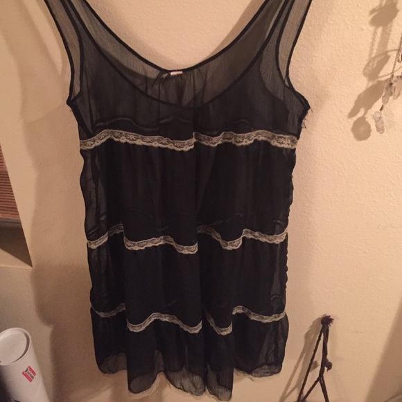 Vintage sheer dress/tank with lace - Picture 3 of 3