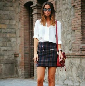 Zara plaid mini skirt