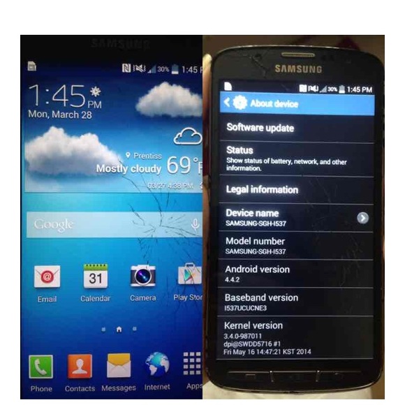 Cracked Samsung Galaxy S4 - Picture 1 of 4