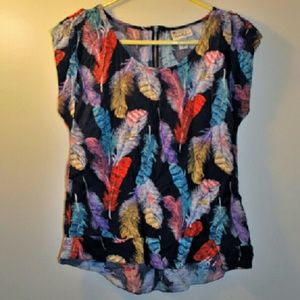 🎉HOST PICK🎉 Multi Colored Feathers Blouse