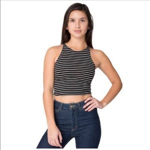 American apparel striped cropped tank
