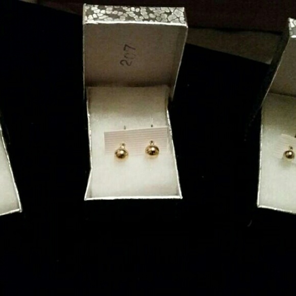 SAVE - 3 Pair Gold Colored Ball Posts