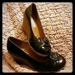Steve Madden black wedge heels size 8