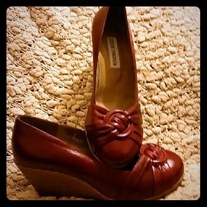 Steve Madden red wedge heels size 8