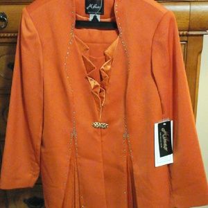 NWT 2pc  Orange Milano jacket & skirt suit