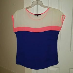 Three colored polyester top