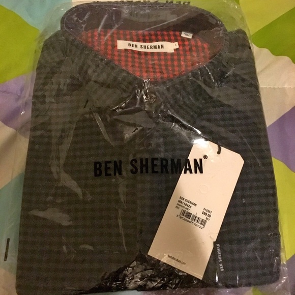 NRFB Ben Sherman Gray Brushed Twill Gingham Shirt