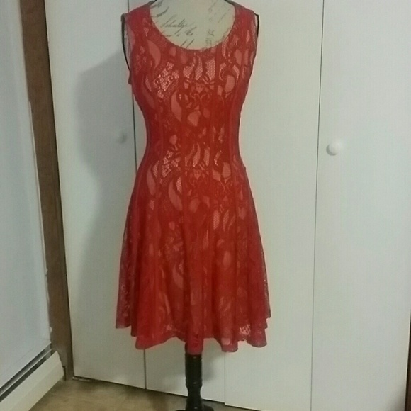 Red and Tan Dress