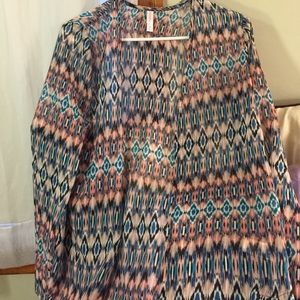 Small multicolored polyester thin cardigan