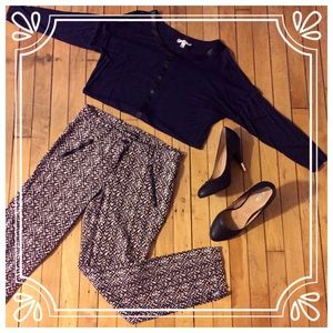 Printed skinny cigarette pants