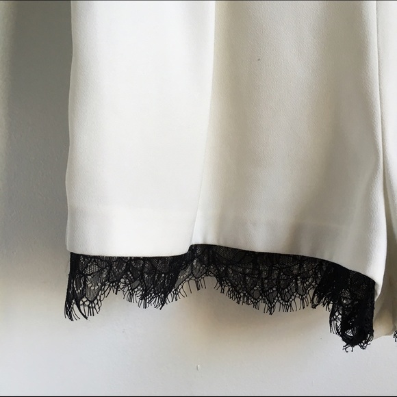 SOLD Topshop Petite White Lace Trim Romper US 4 - Picture 3 of 4