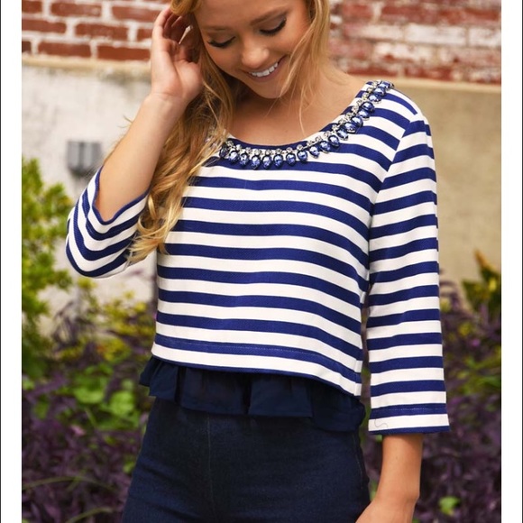 Blue and white striped shirt. NWT!