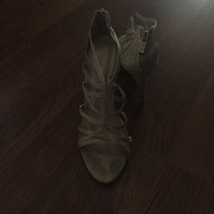 Gold Sparkle Strappy Heel